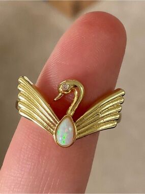 Barbie of Swan Lake Inspired Odette White Fire Opal Ring Barbiecore Barbie Ring